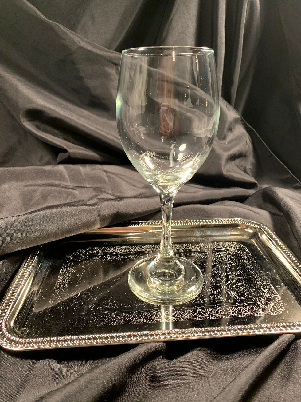 Thumbnail: Custom Wine Glass/Coaster Set "Dinner Party"