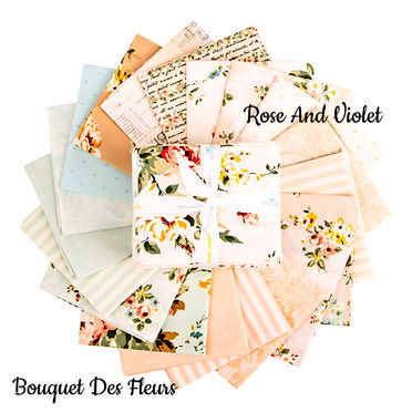 Rose And Violets Bouquet Des Fleur Fat Quarter Bundle By Miss Rose