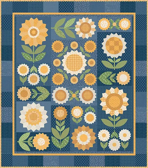 Fresh As A Daisy Featuring Denim And Daisy By Lori Holt Quilt Kit