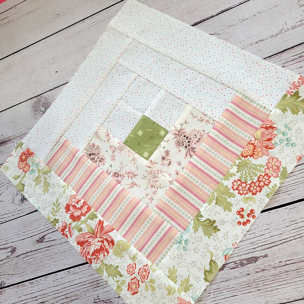 Thumbnail: The Quilted Boutique's Ethereal Blushing A Pre-Cut Log Cabin Quilt Kit 