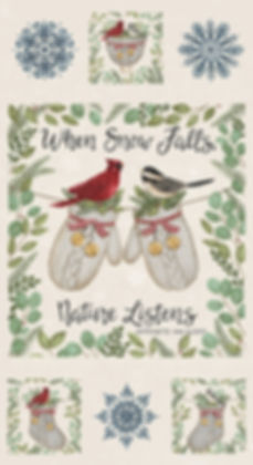 When Snow Falls By Deb Strain For Moda Panel Cream