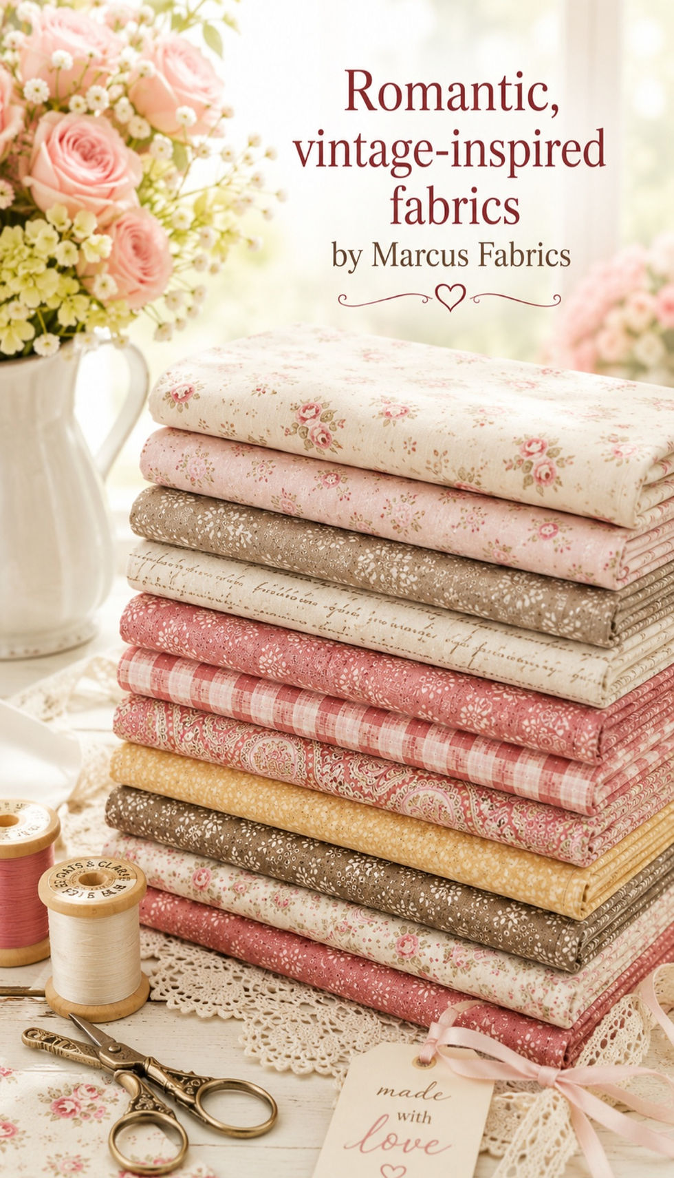 Thumbnail: Love Letters By Dawn Heese For Marcus Fabrics 