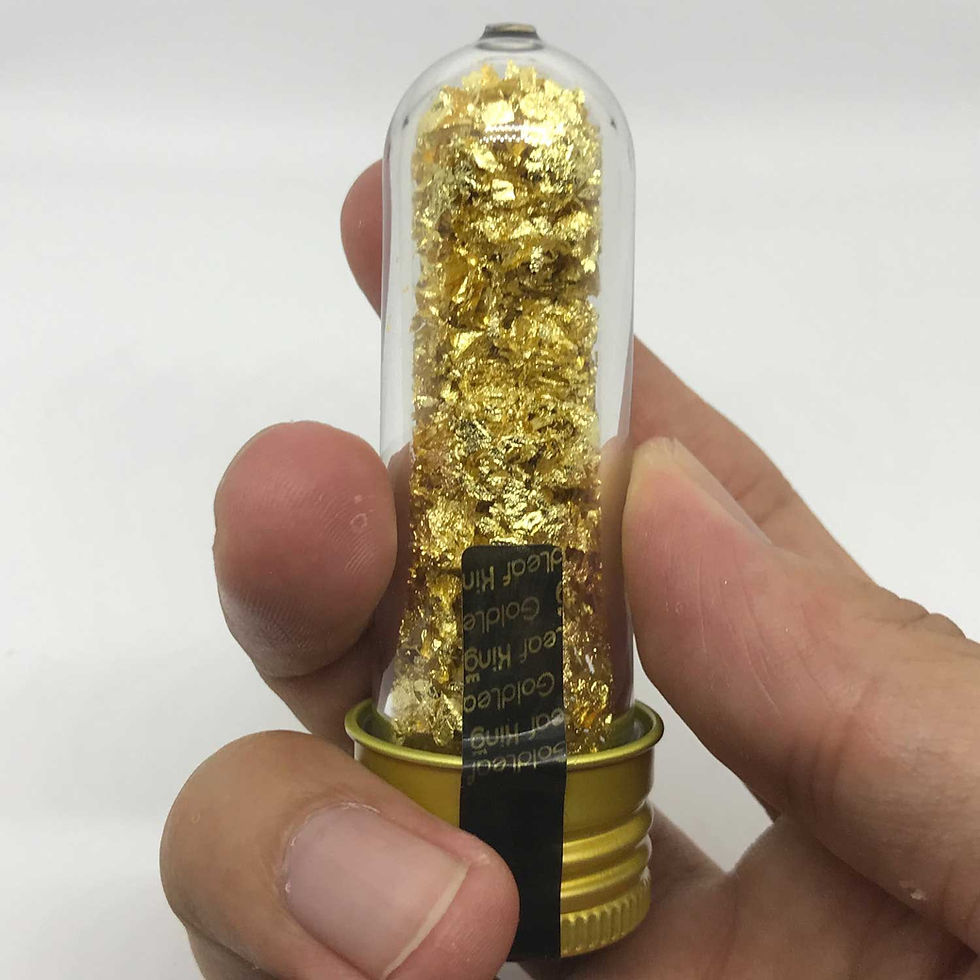 Thumbnail: 24K Purity Edible Gold Leaf Flakes - 120mg Bottle | multi purpose | Lv.2