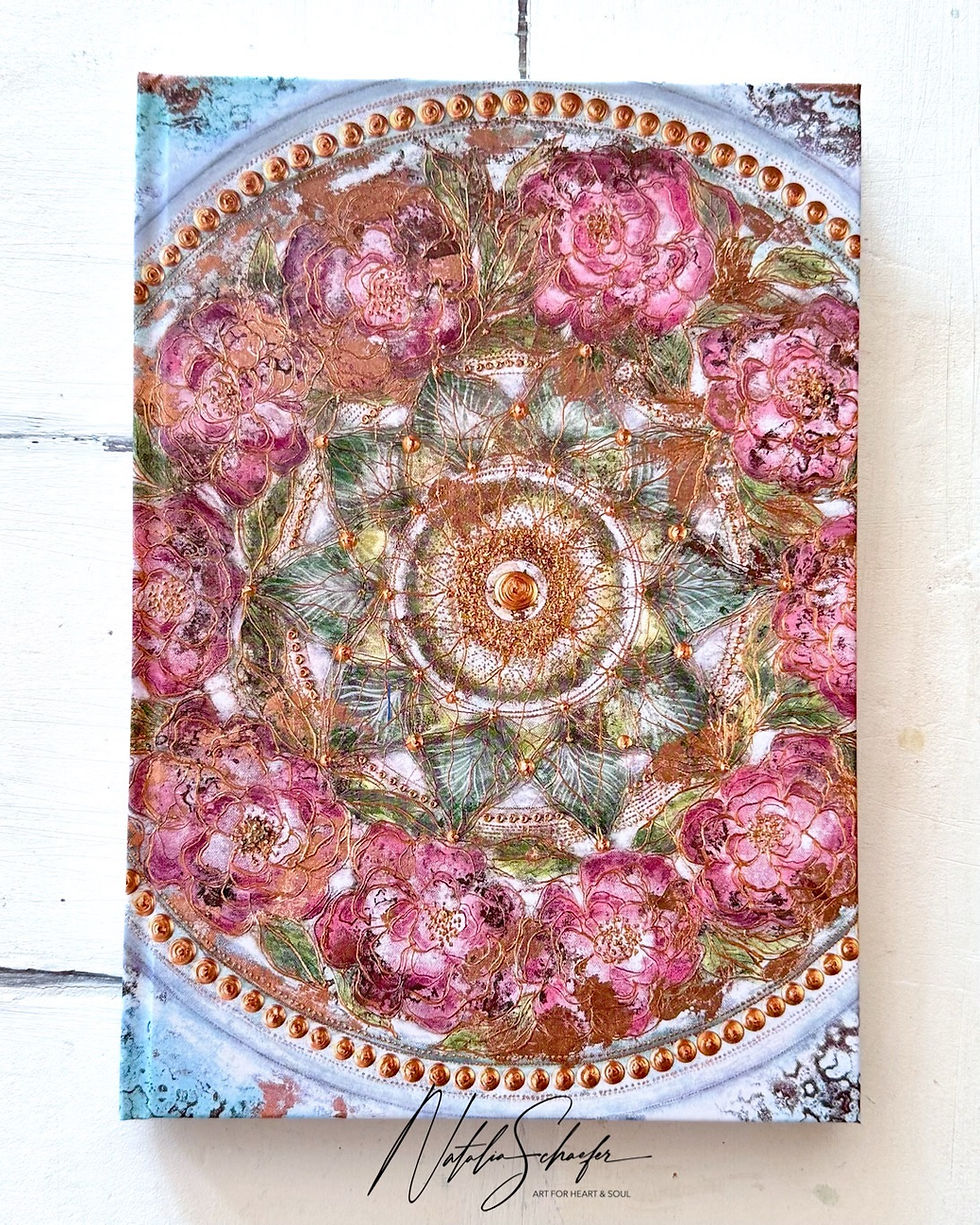 notebook, Notizbuch a5, kunst,  Natalia Schäfer, innen garden , Geschenk, soft touch, yoga, mandala, medit