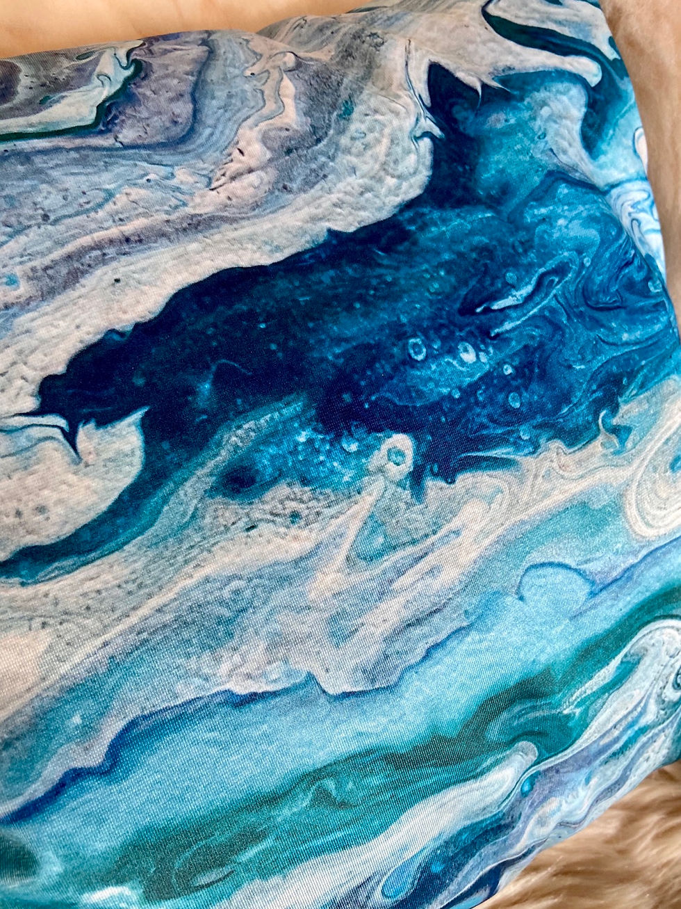 Thumbnail: Fluid Art - Ocean Vibes- Pillow -Kissen - 40 x 40 cm
