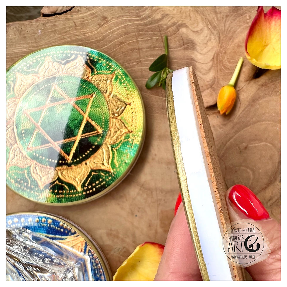 Thumbnail: Chakra 7 x Untersetzer Set - coasters Keramik