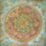 Kunstwerk türkis gold abstrakt spirituell Korsch verlag Natalia schäfer mandala, Blume, kunst