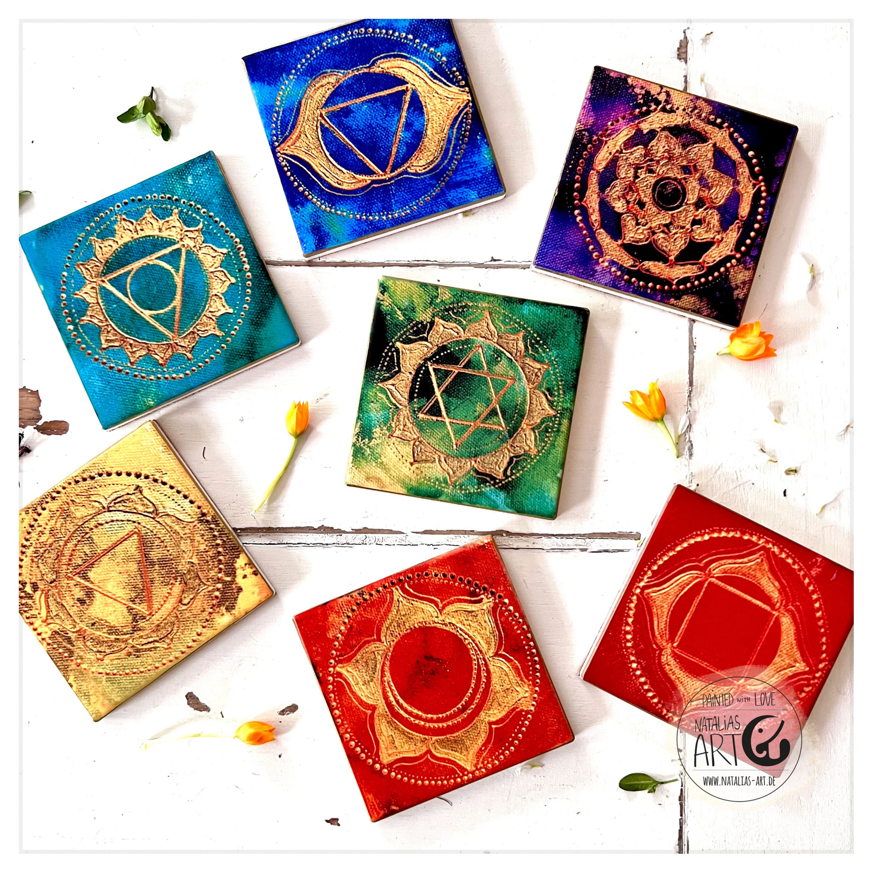 Chakra 7 x Untersetzer Set - coasters