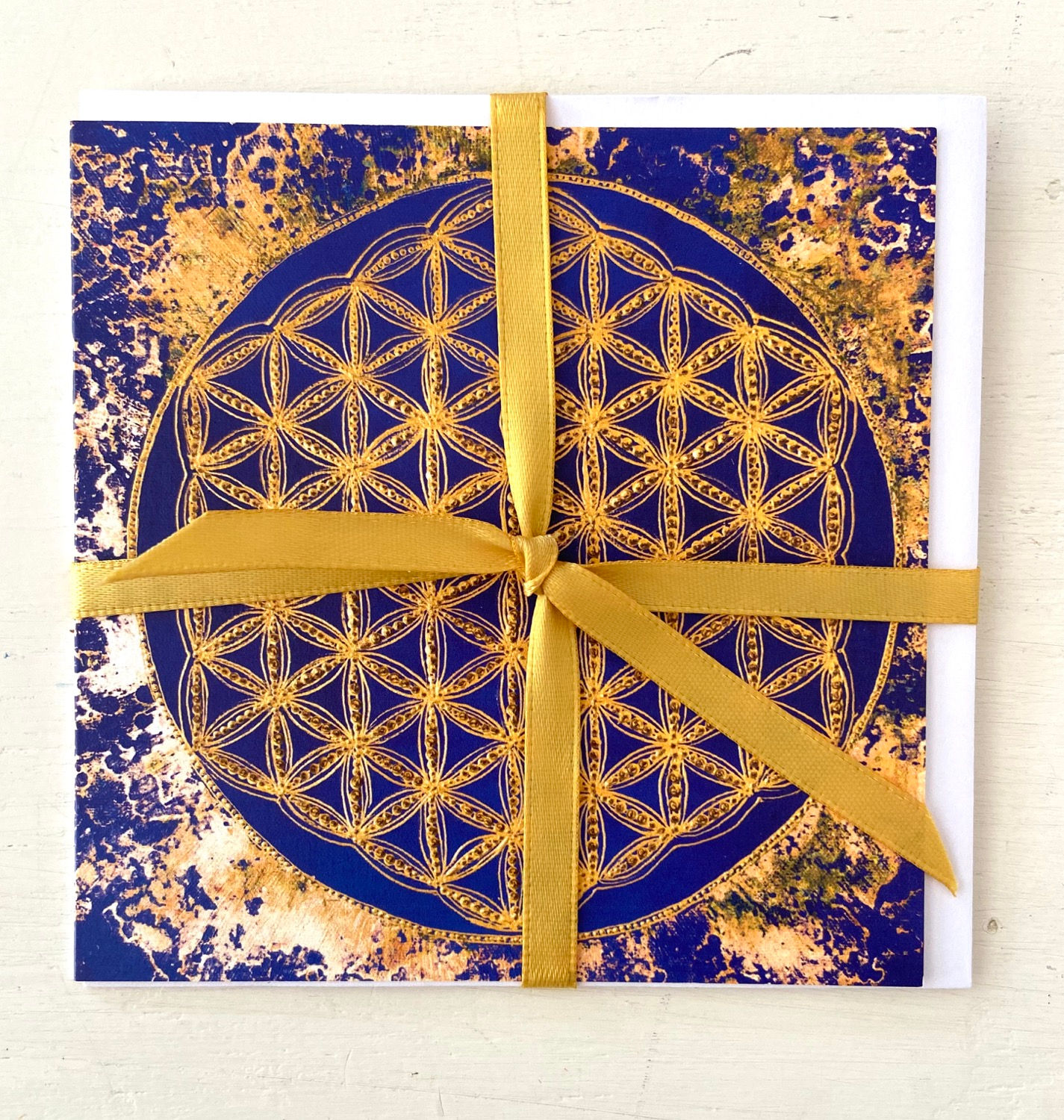 Mindfulness- Flower of life - ultramarin- greeting card -Glückwunschkarte 