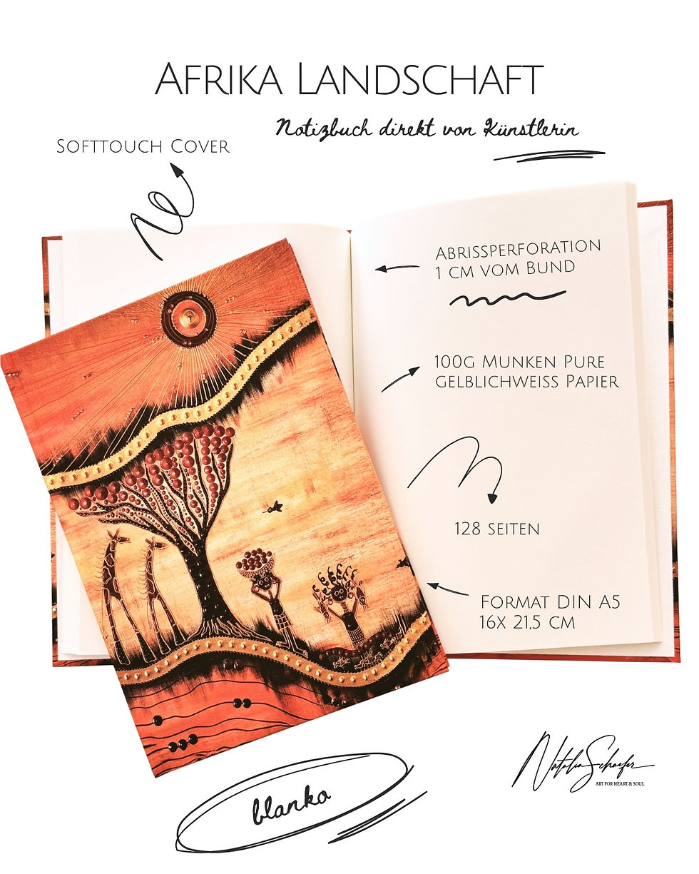 Miniaturbild: notebook, Notizbuch a5, Kunstprodukte von Natalia Schäfer,afrika, african art,, Geschenk, soft touch, yoga, mandala