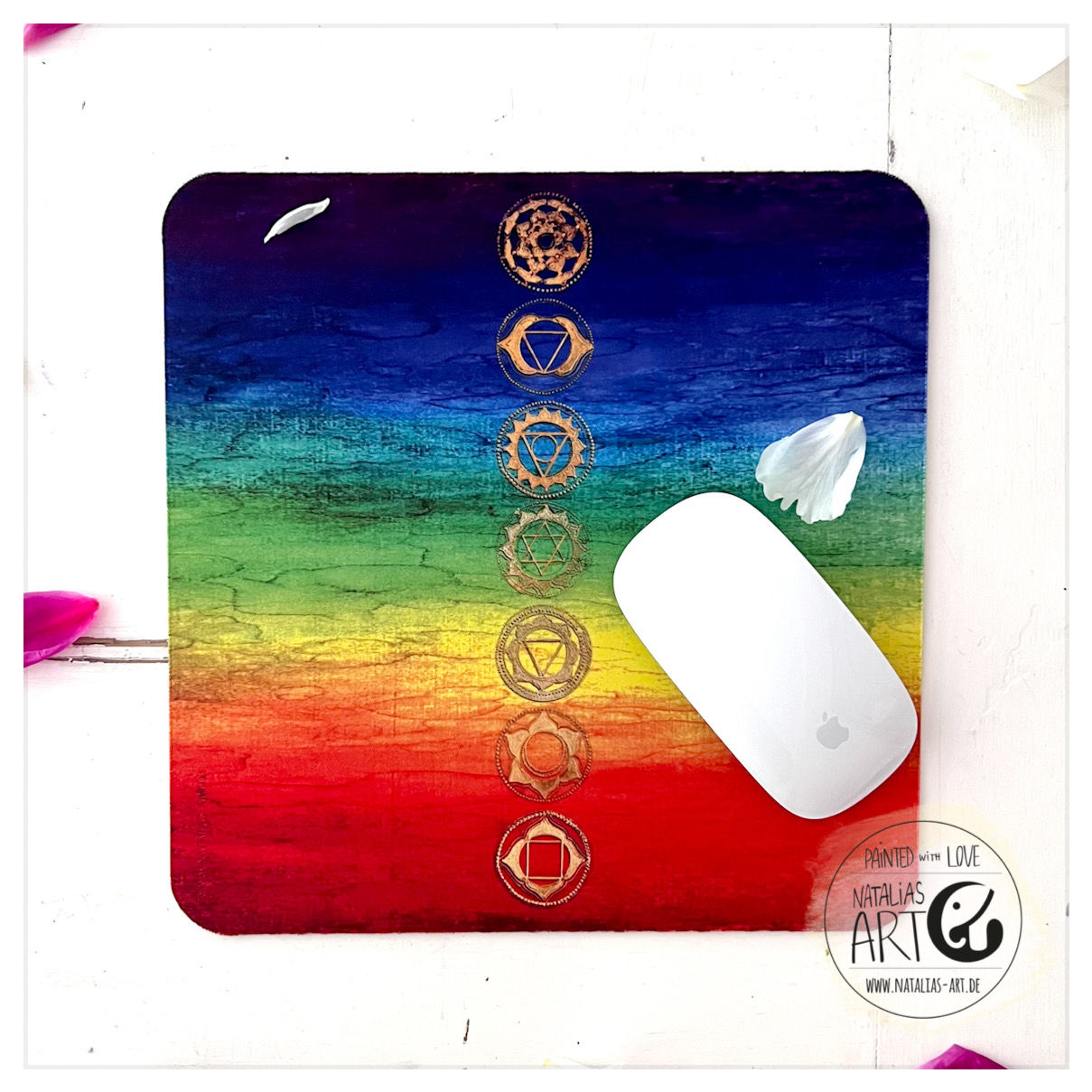 Chakras mousepad 25x25 cm Lotus effect