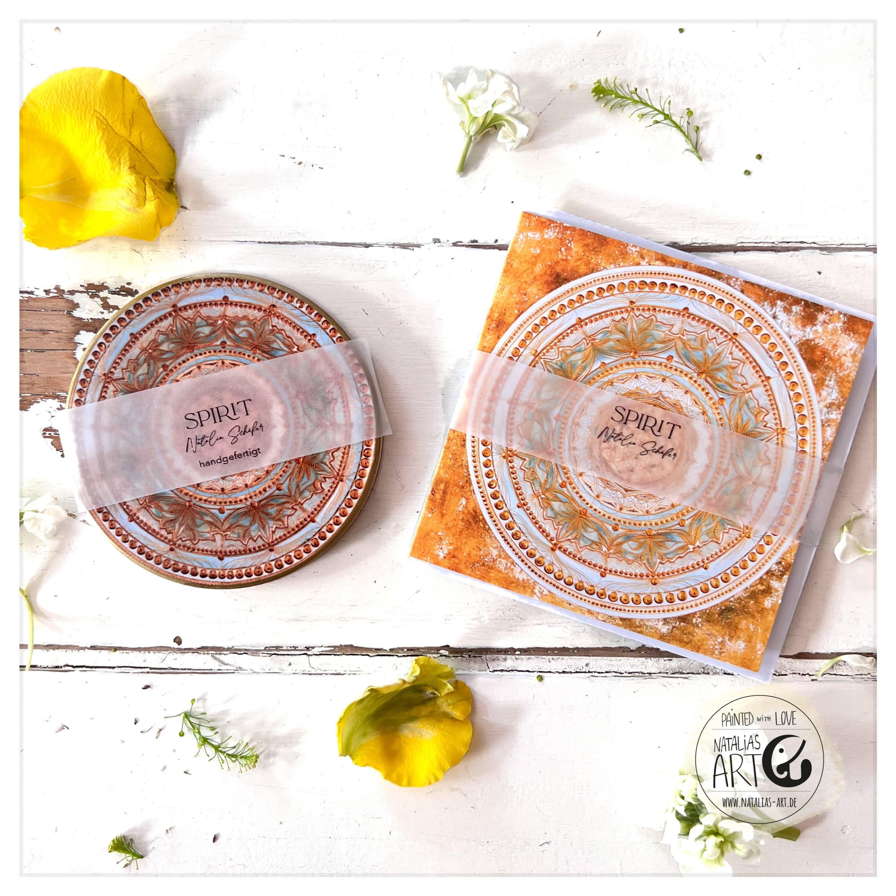 Bundle “Spirit “-   keramik Untersetzer  mit Karte - ceramic coaster