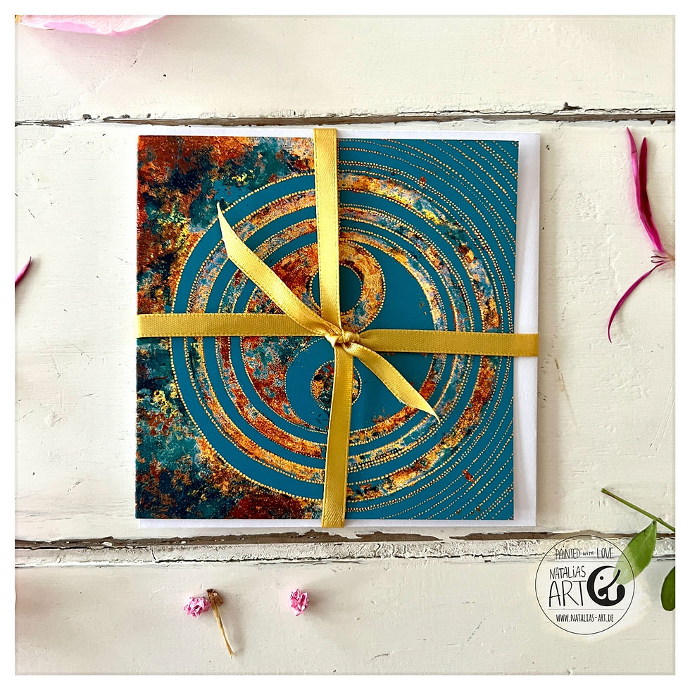 Thumbnail: Turquoise dreams - Mindfulness Greeting card Set - 2022 selection