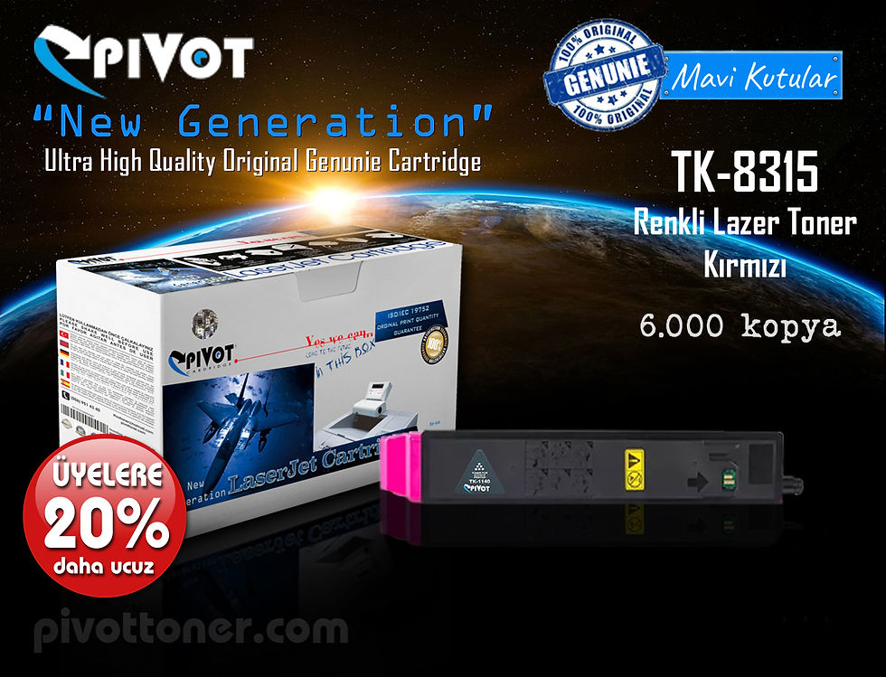 KYOCERA TK8315 Kırmızı renkli lazer toner kartuşu için