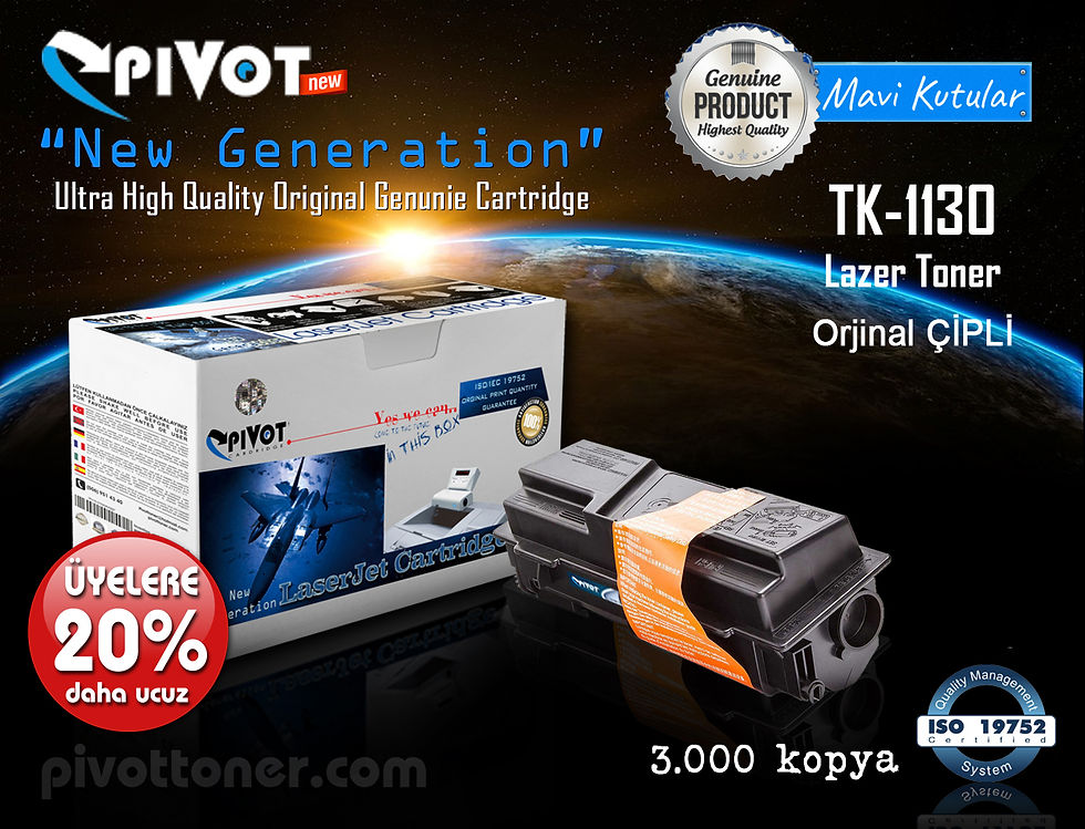 KYOCERA TK1130 "Orjinal ÇİPLİ" Lazer Toner Kartuş için