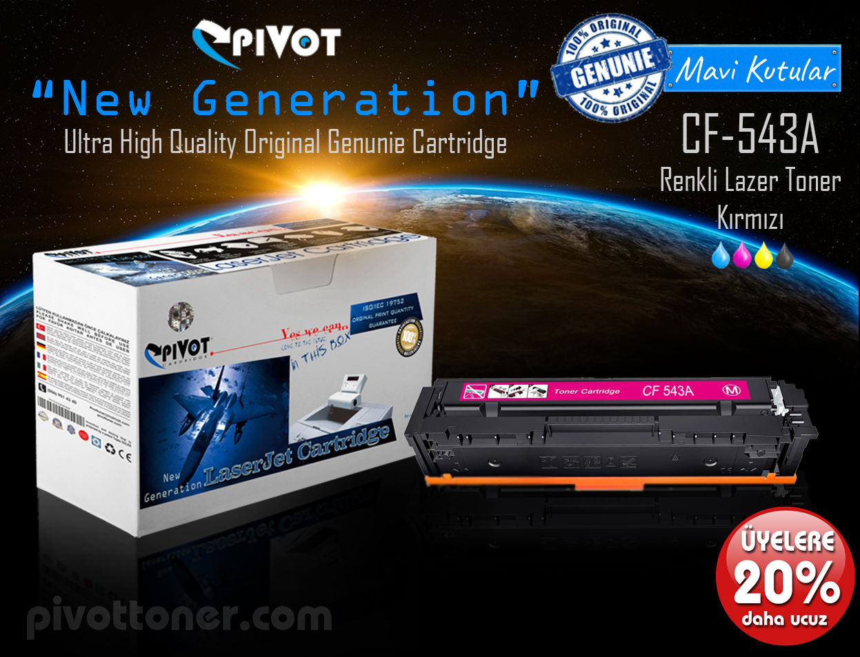 HP CF543A Kırmızı (203A) renkli lazer toner kartuşu için