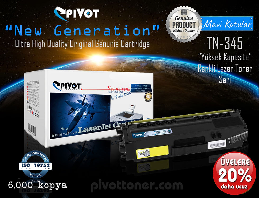 BROTHER TN345 Sarı "Yüksek Kapasite" renkli lazer toner kartuşu için