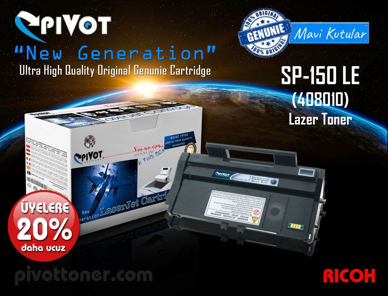 RICOH SP150 LE (408010) Lazer Toner Kartuş için
