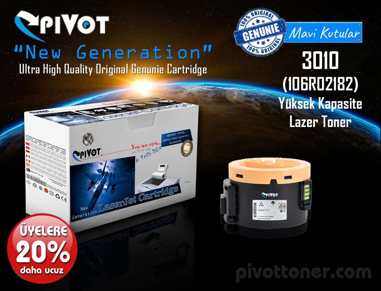 XEROX Phaser 3010 (106R02182) "Yüksek Kapasite" Lazer Toner için