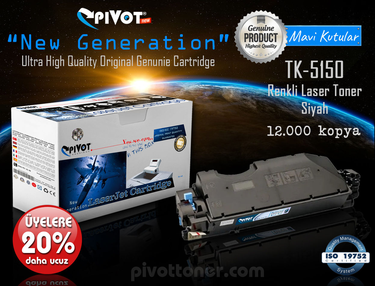 KYOCERA TK5150 Siyah renkli lazer toner kartuşu için