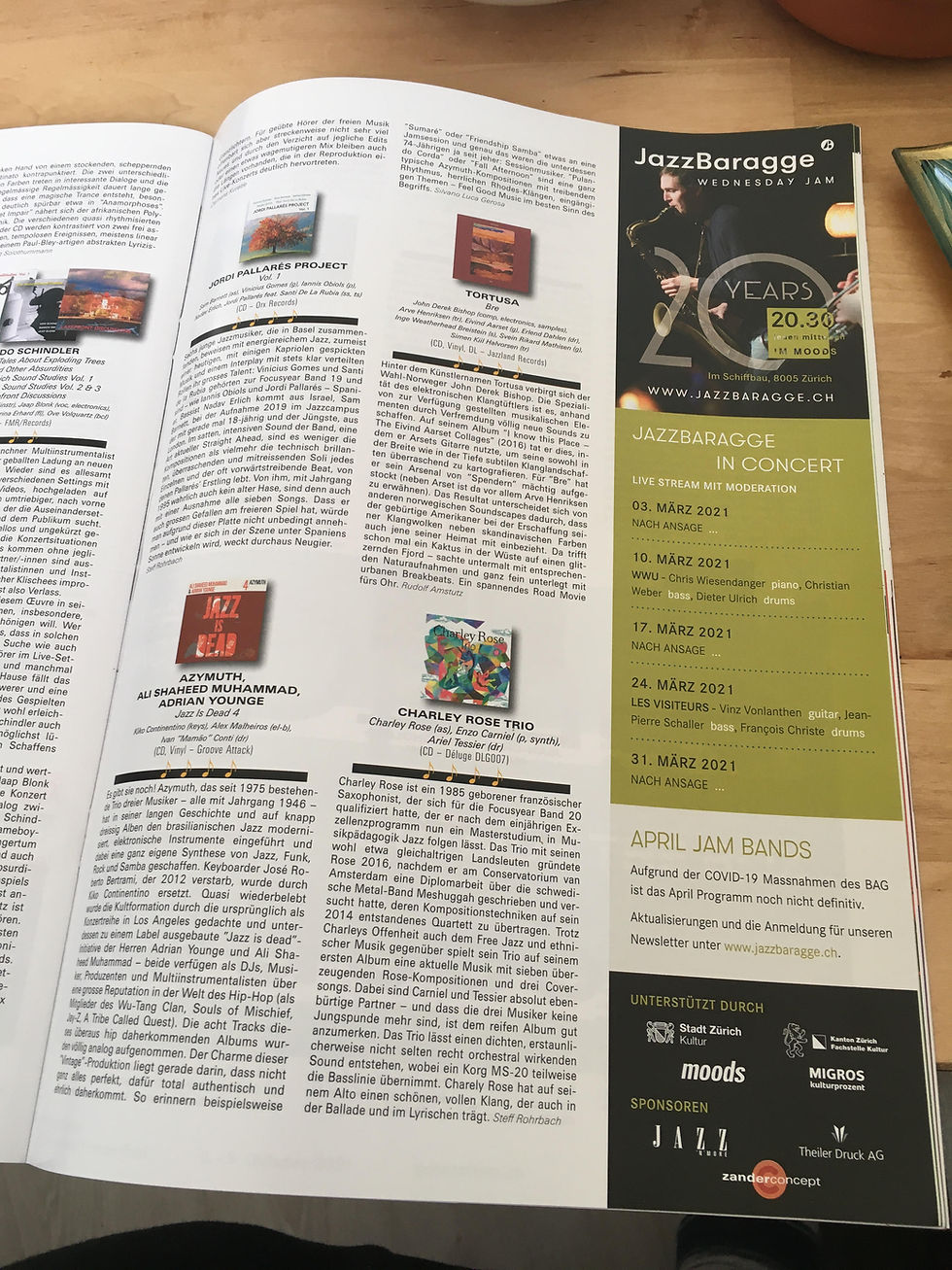 Chronique dans le mag national suisse Jazz'n'More