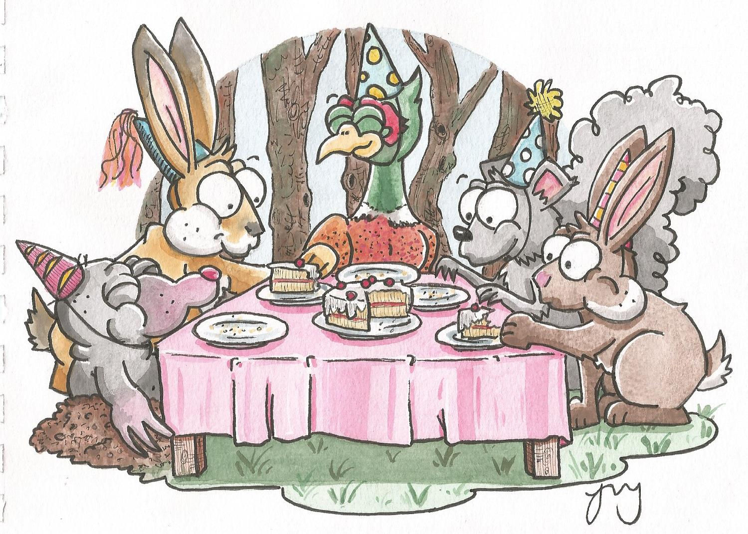 Woodland Party A3 Print