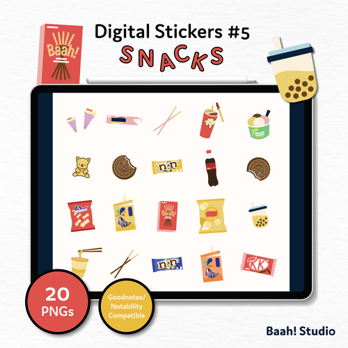 Digital Stickers #5: Snacks | applesheepth