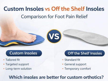 Custom insoles vs off the shelf insoles comparison for foot support