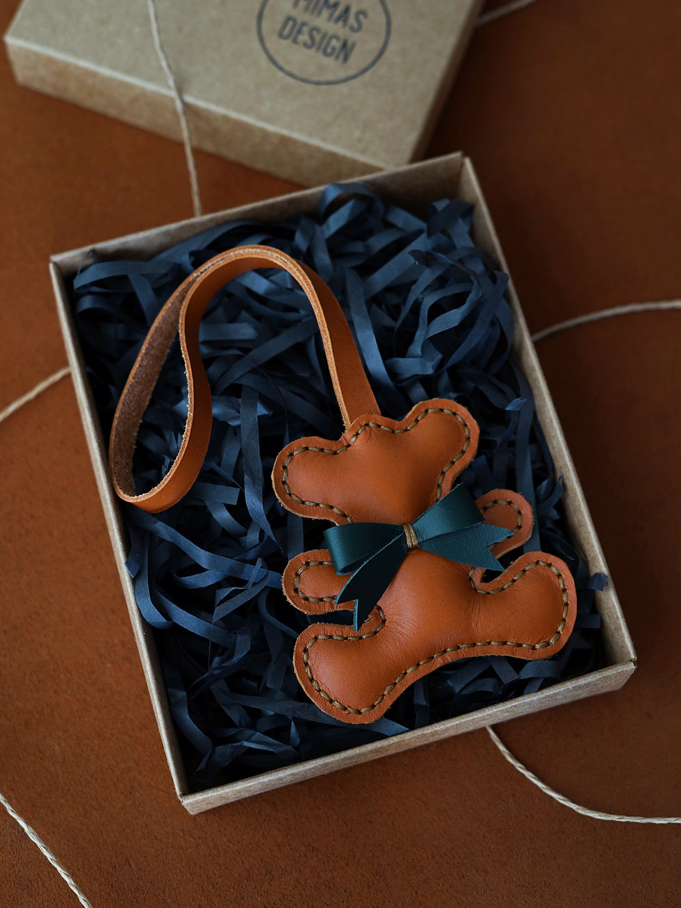 Thumbnail: Teddy Bear Shaped Bag Charm With Bow Tie Detail