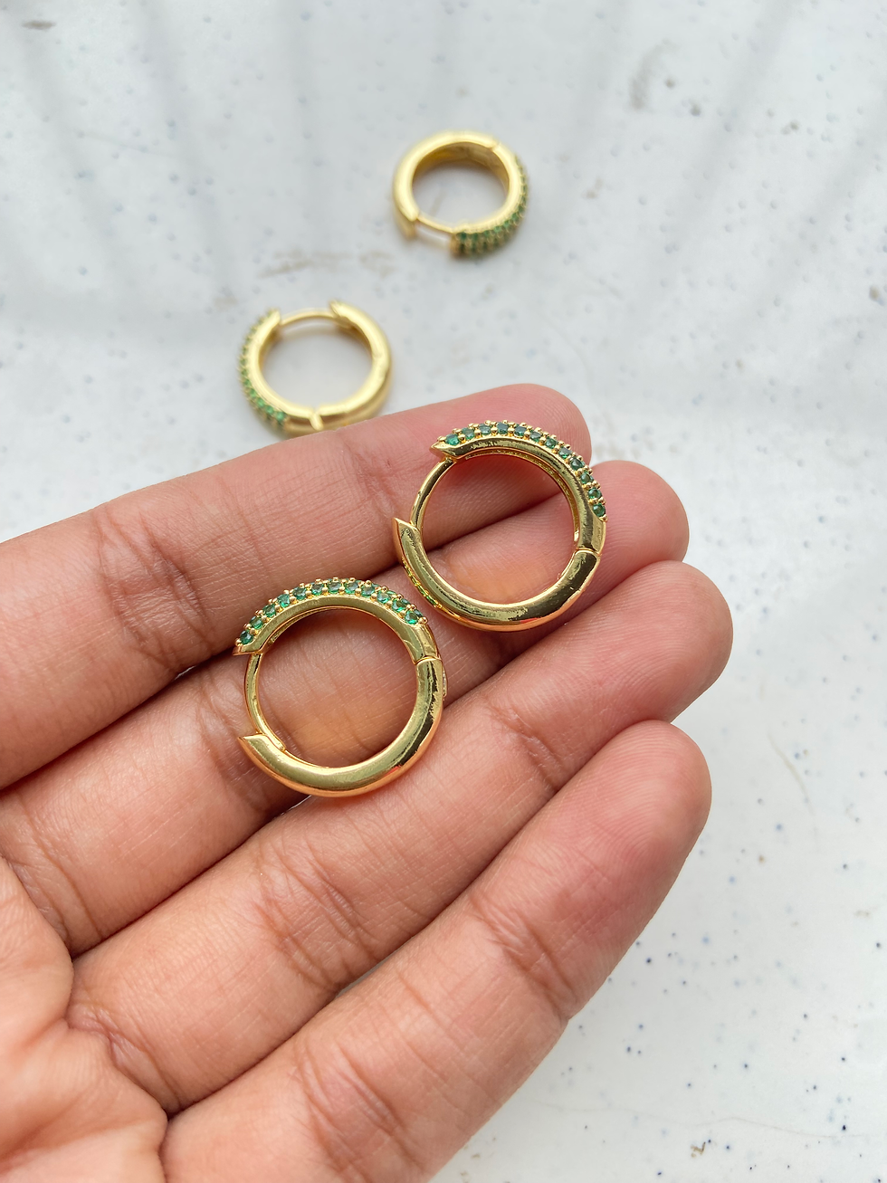 Thumbnail: Readymade zircon round hoops