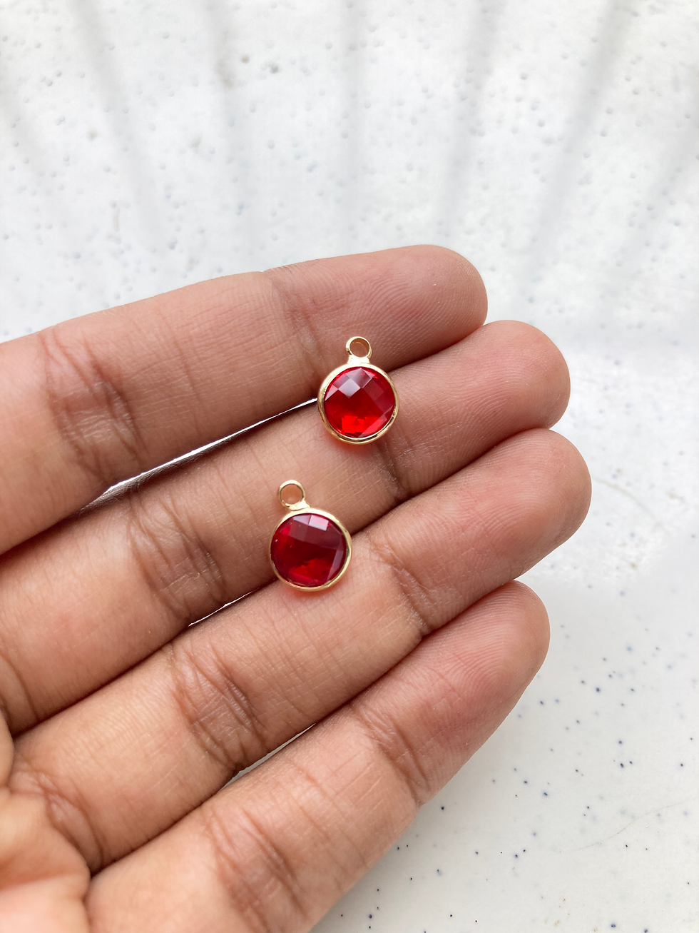 Thumbnail: 11.5*8.5mm, round colourful glass faceted charm