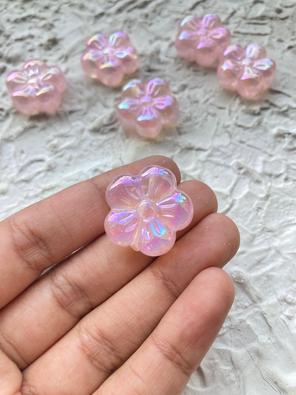 Thumbnail: Chunky glitter flower acrylic bead