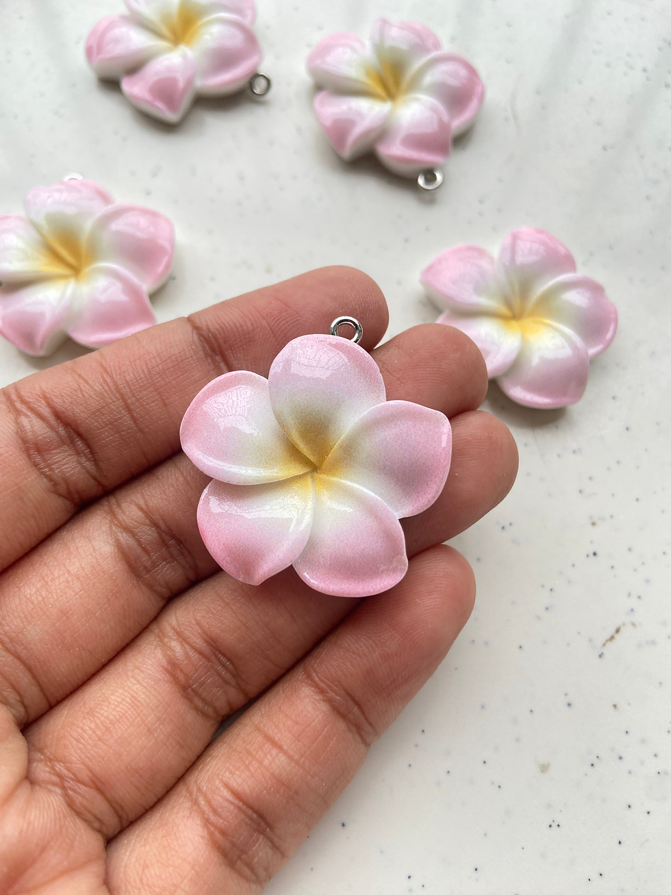 Thumbnail: Big frangipani flower resin charm