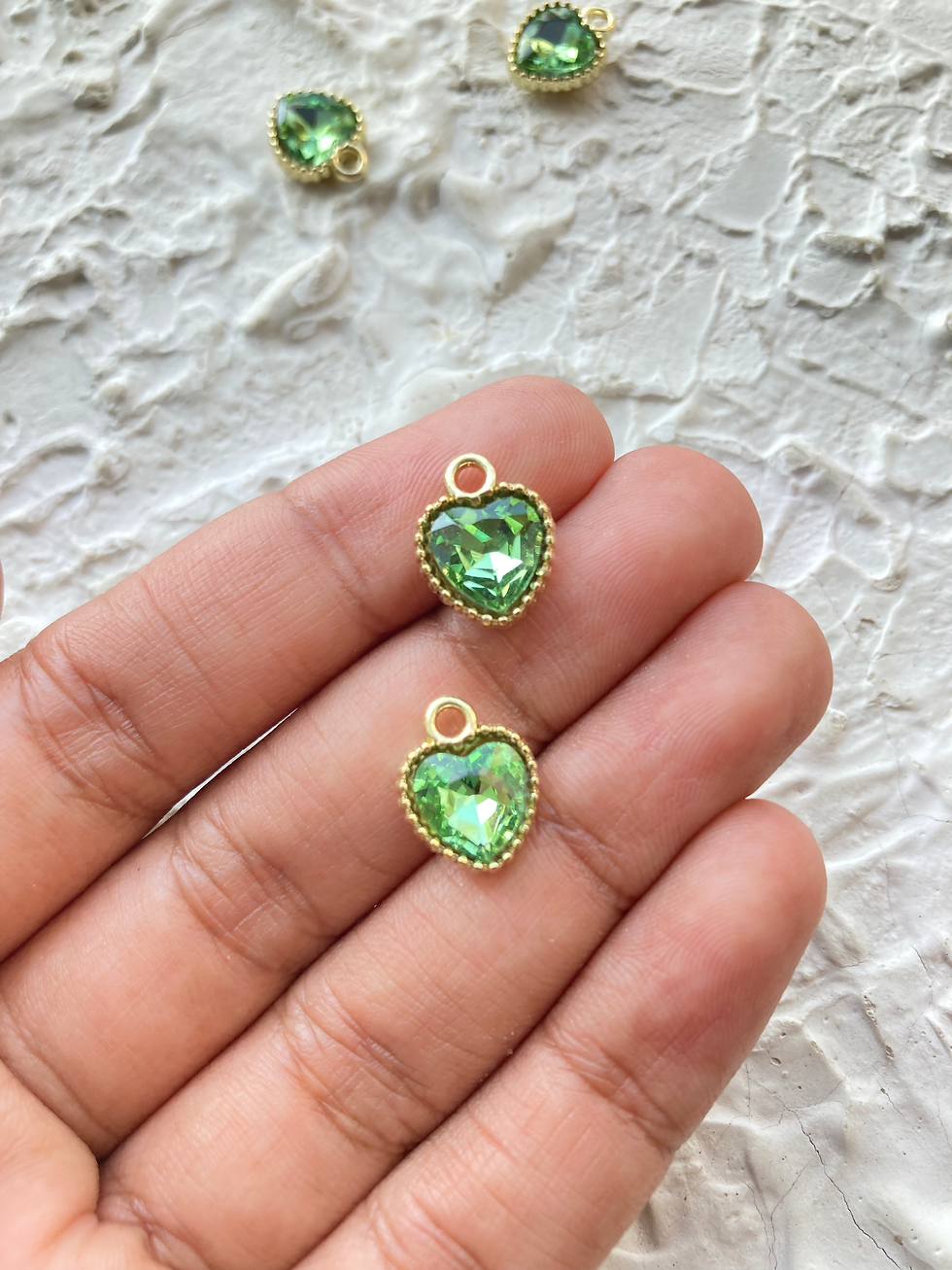 Thumbnail: Heart glass with alloy frame charm