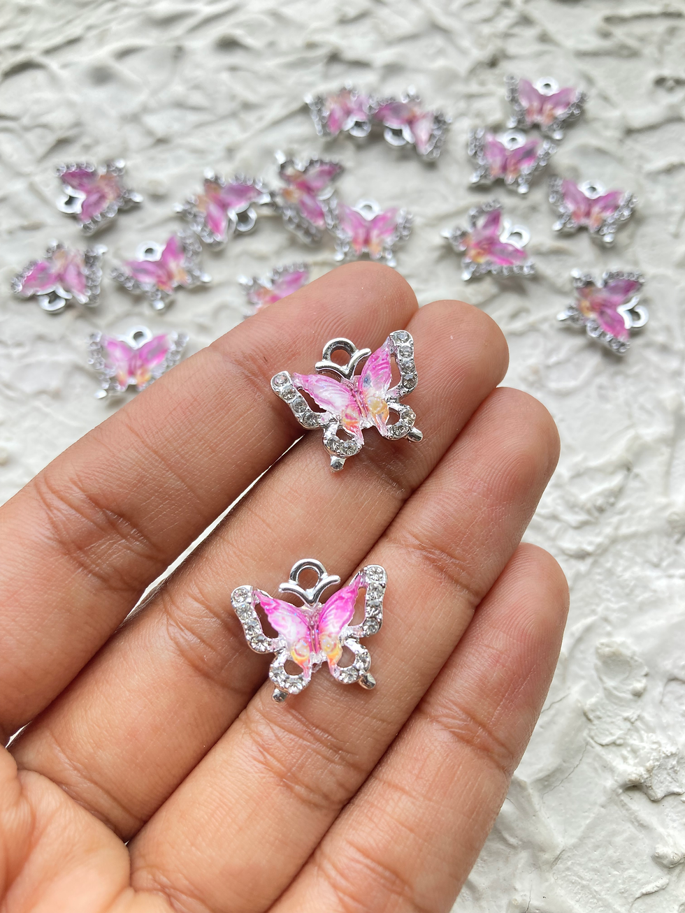 Thumbnail: Colourful crystal butterfly charm