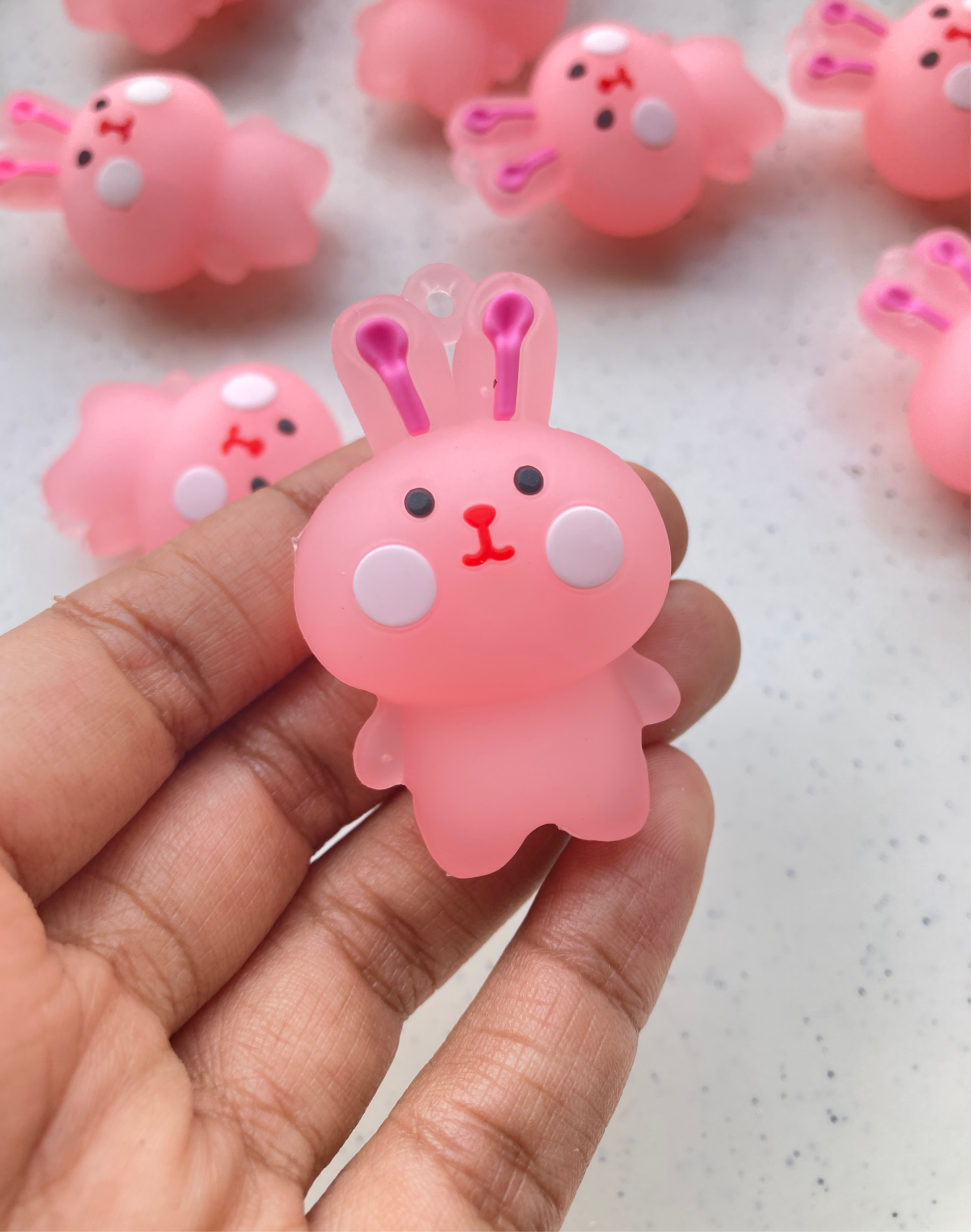 Plastic 3D rabbit charm