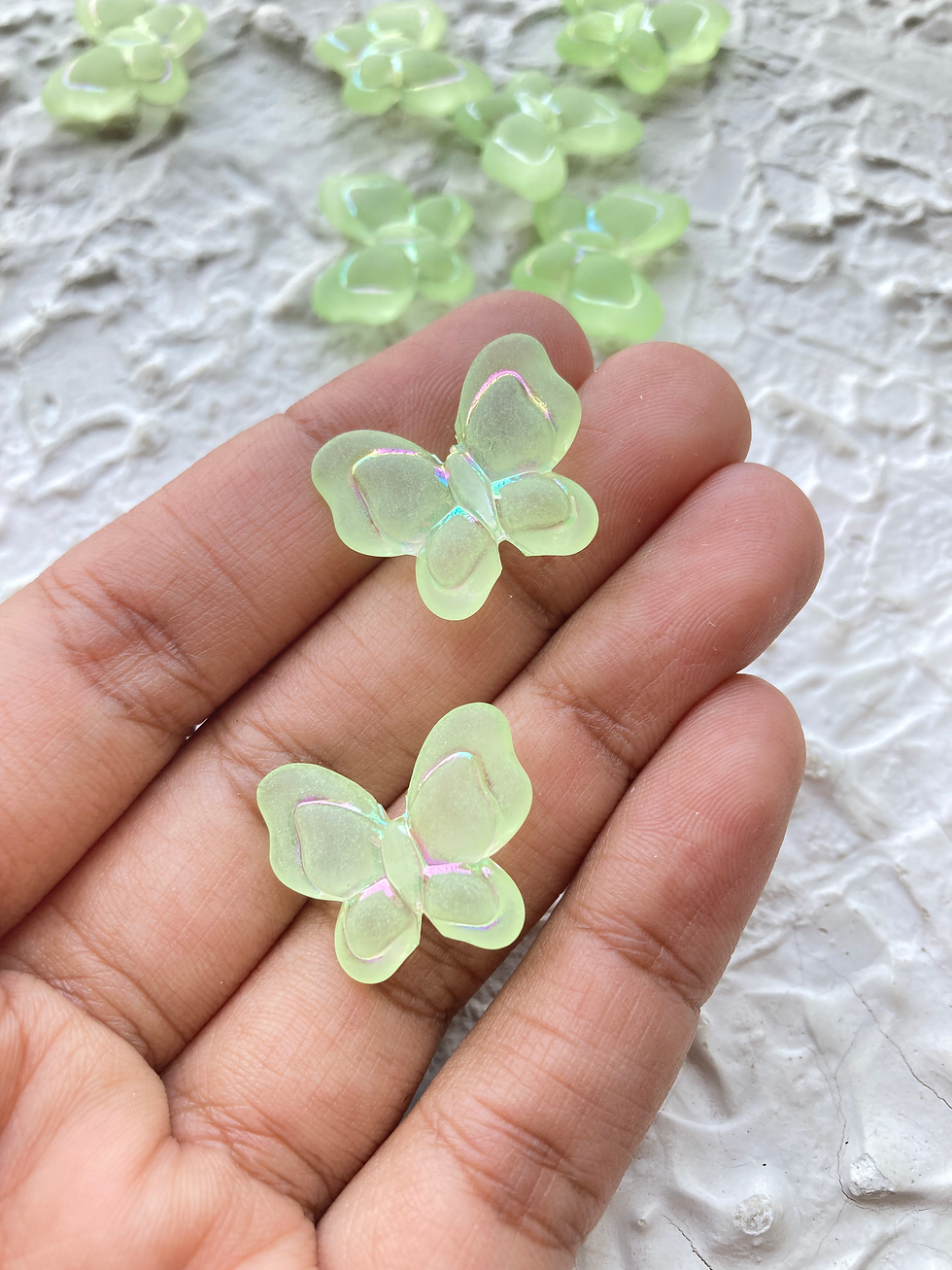 Thumbnail: Frosted butterfly with holographic edge bead
