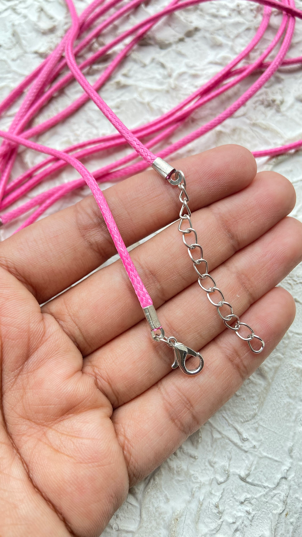 Thumbnail: Waxed cord for necklace making with lobster clasp