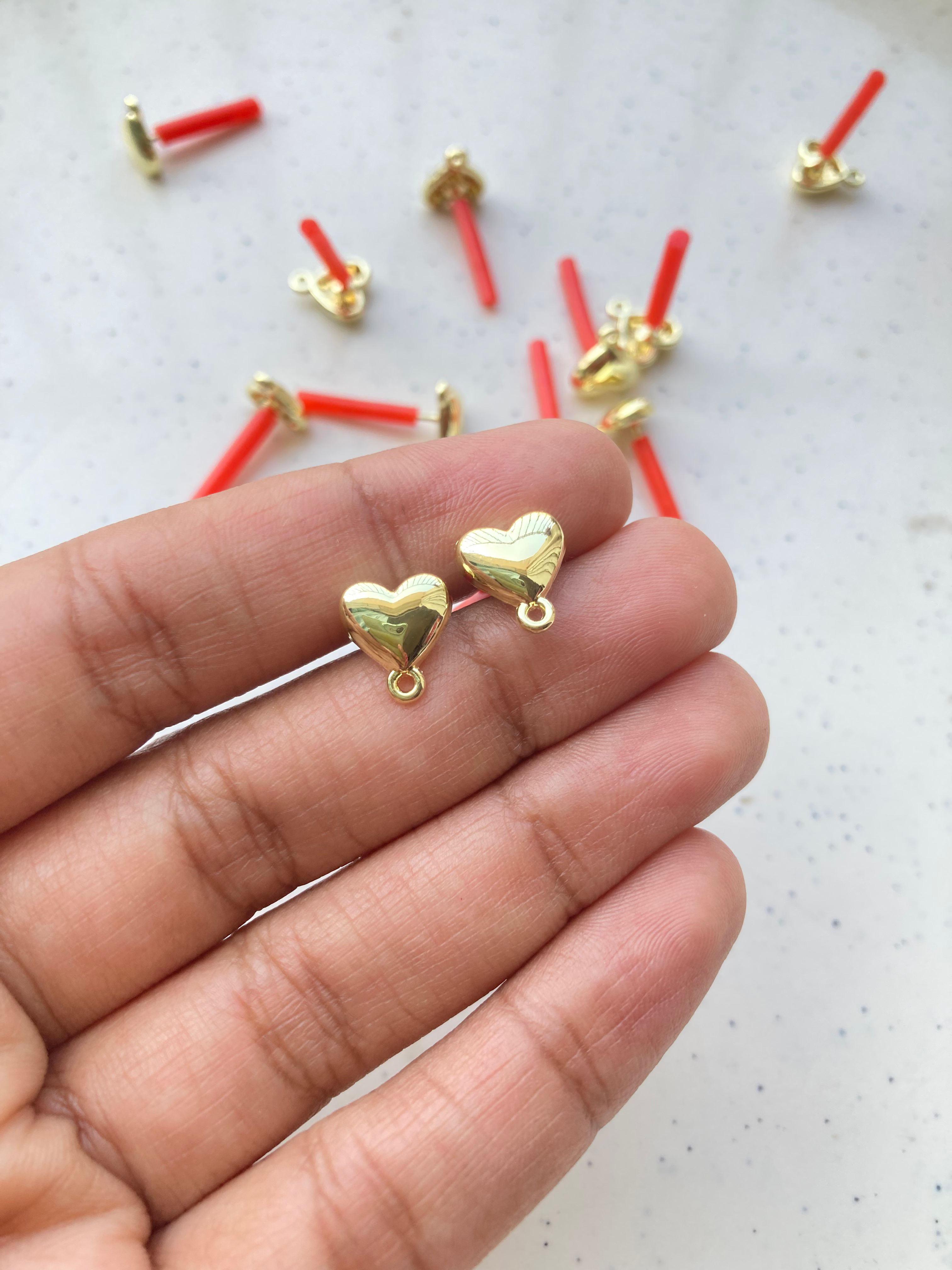 Gold plated heart stud