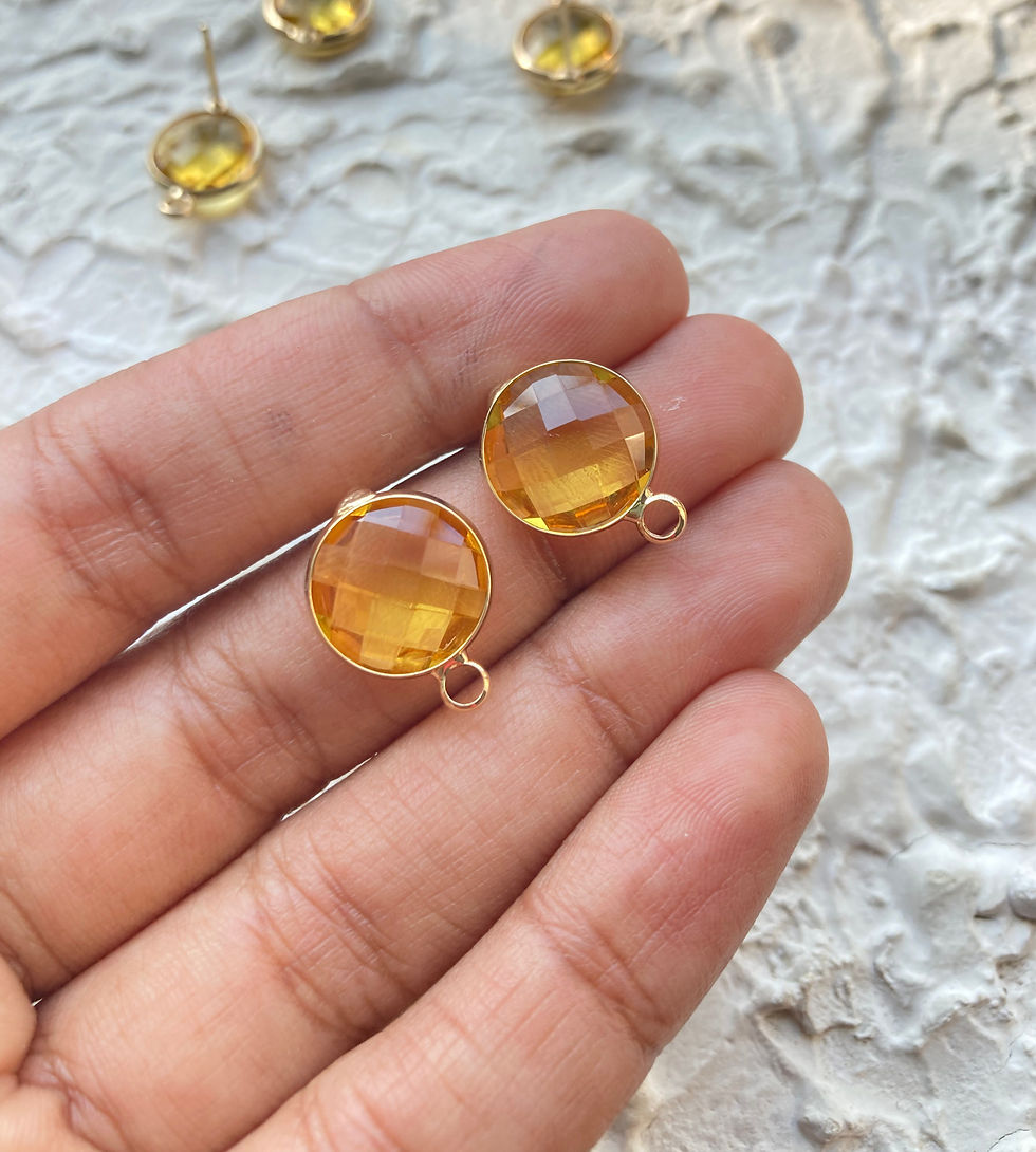 Thumbnail: Colourful round glass brass stud