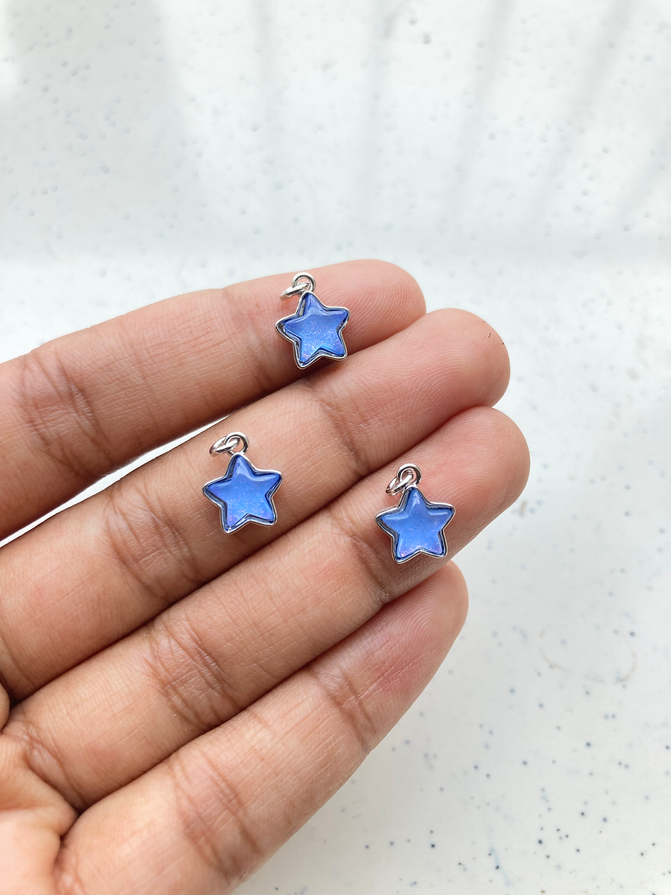 Thumbnail: Star with glass & glitter silver charm