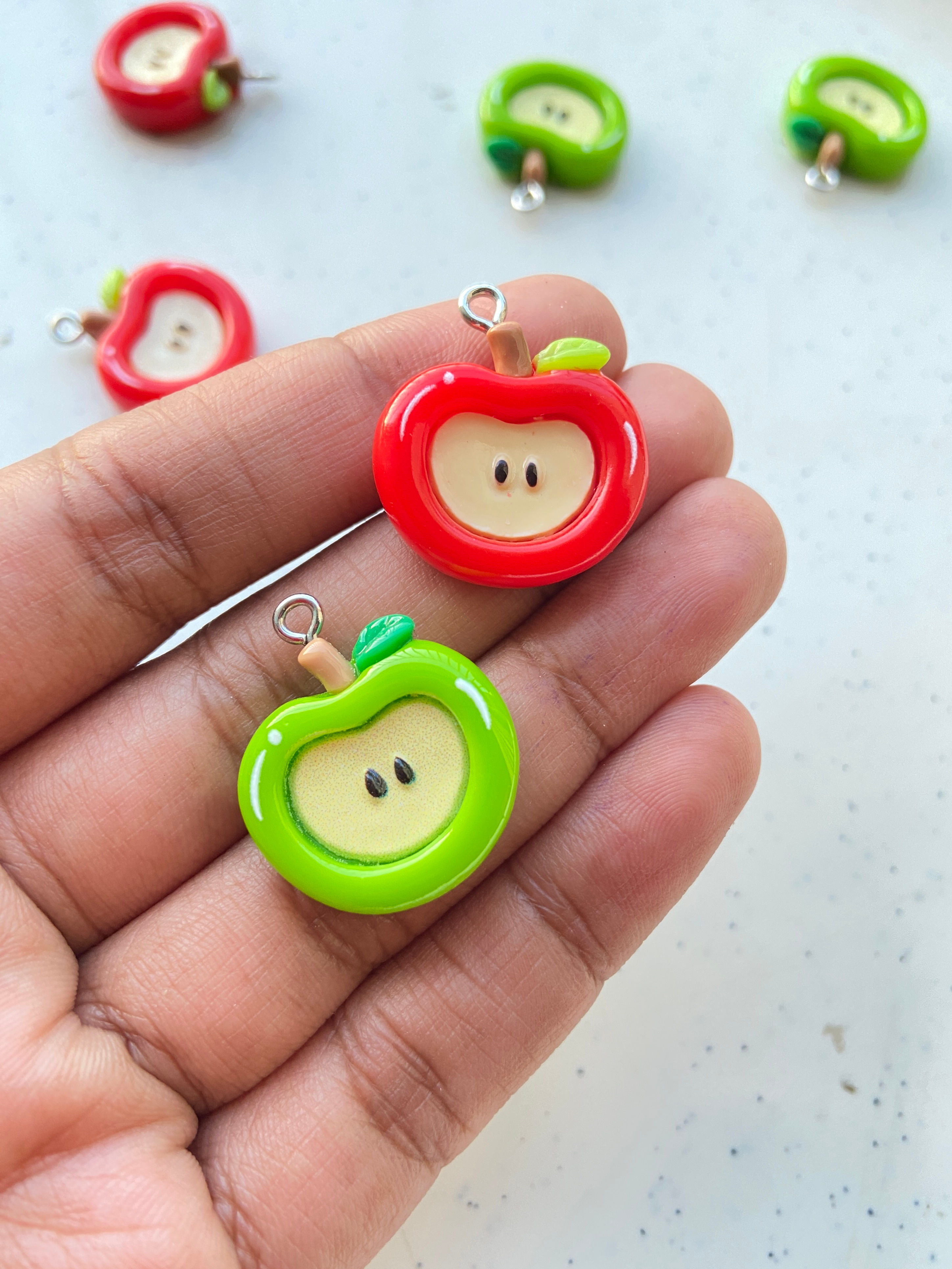 Resin apple charm