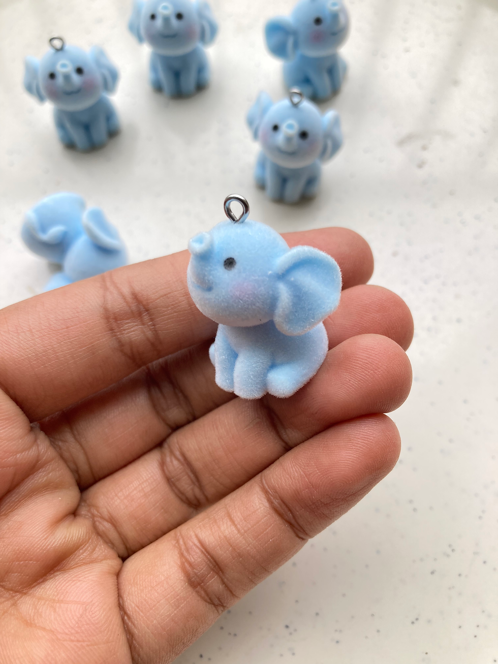 Thumbnail: Blue velvet 3D elephant charm