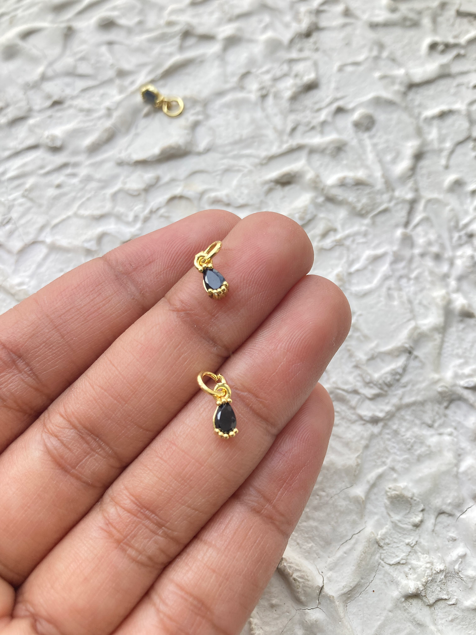 Thumbnail: 18k gold plated micro zircon drop charm