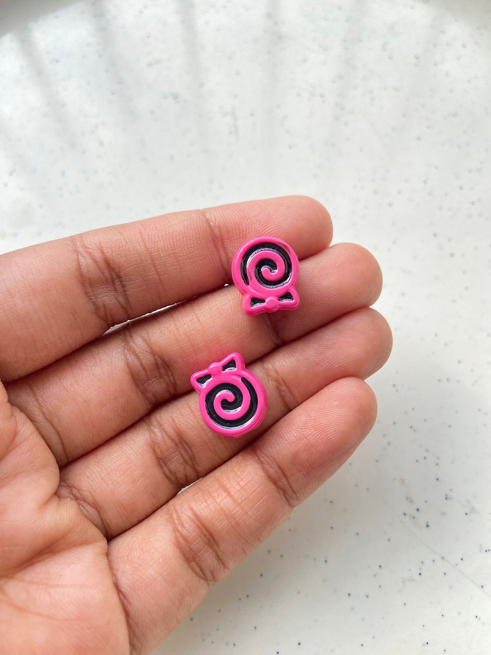 Thumbnail: Swirl lolipop acrylic bead, vertically drilled (1pc) (Part-2)