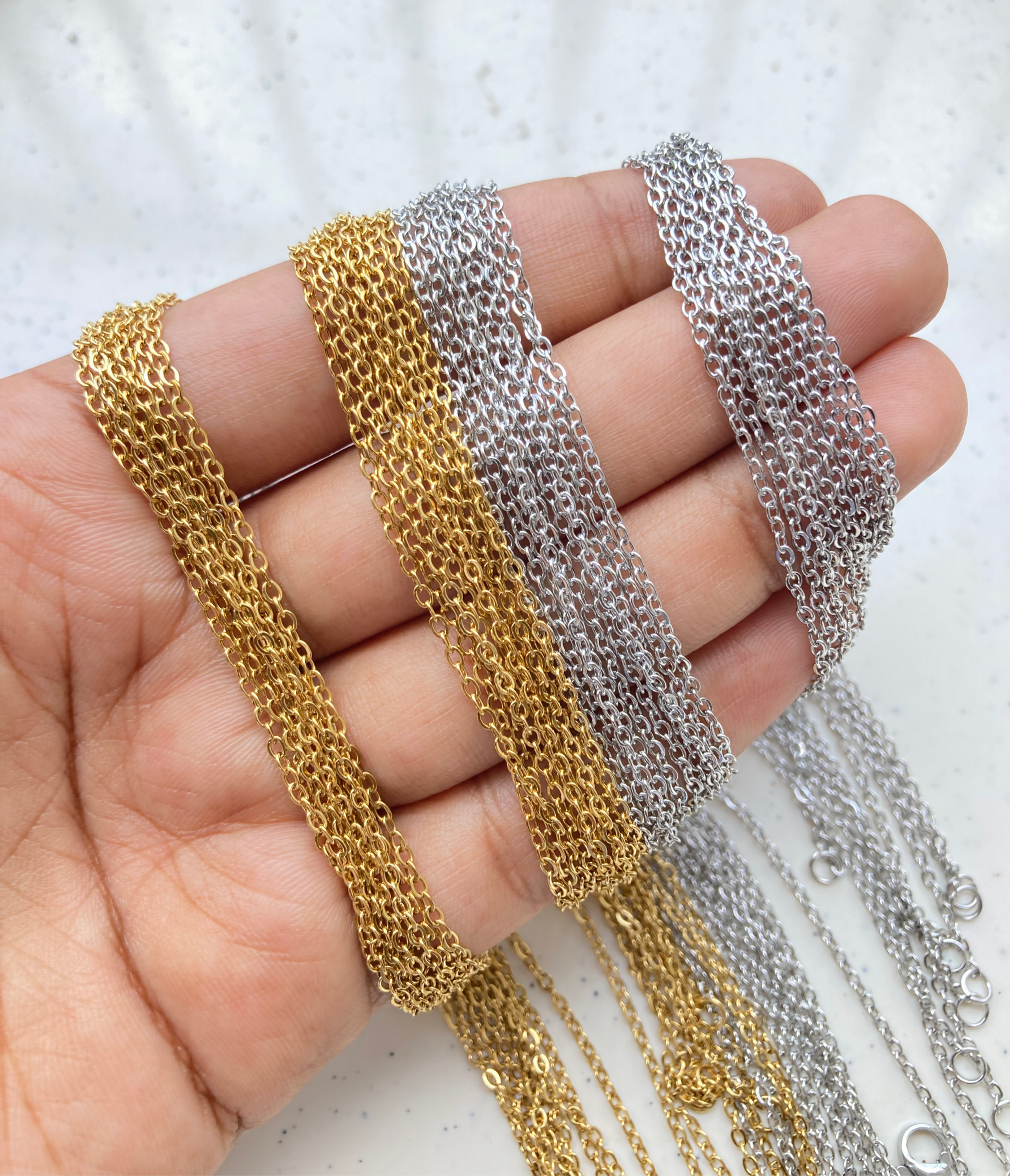 1.5mm chain stainless steel with lobster clasp, Waterprooof