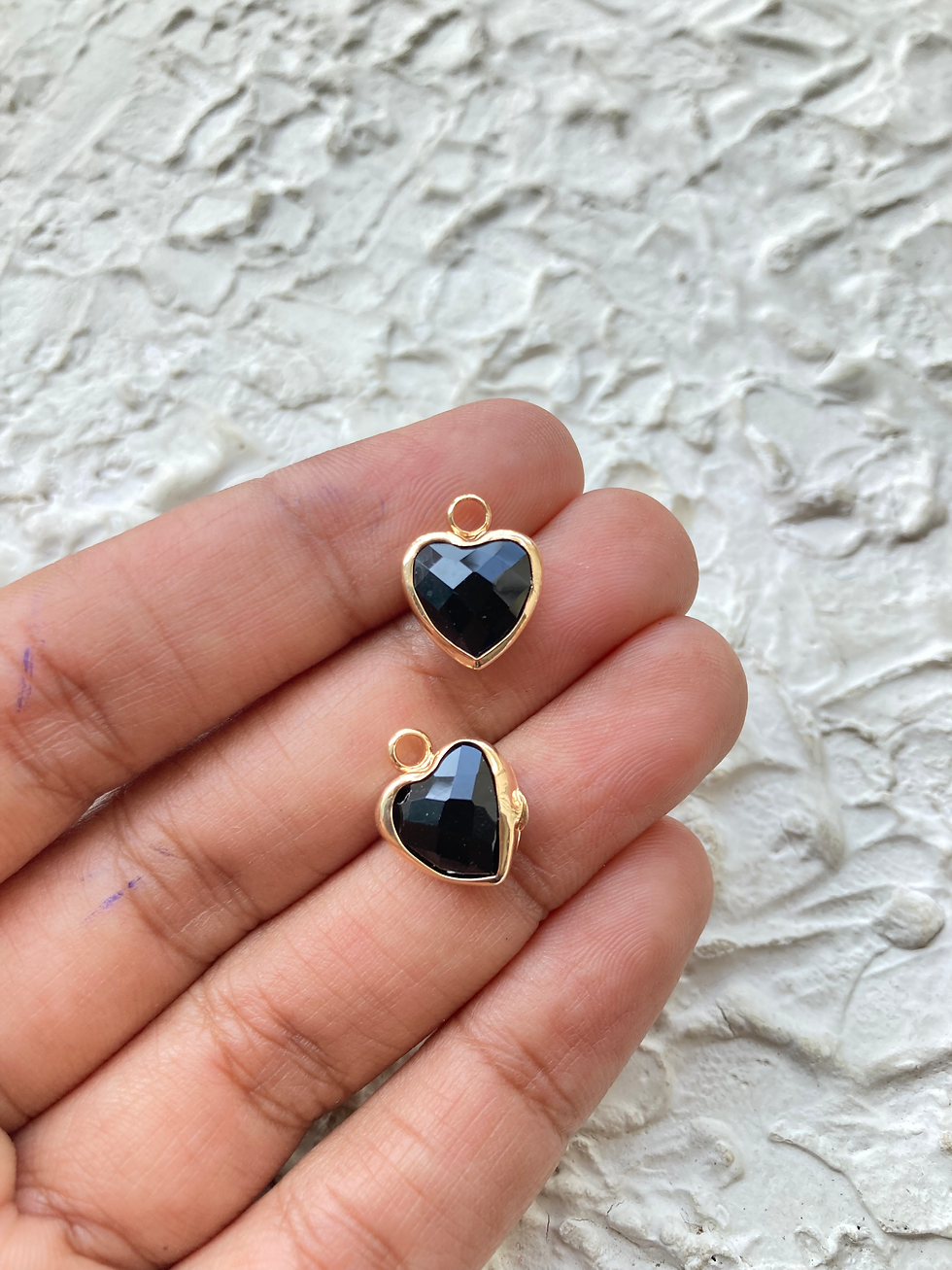 Thumbnail: Faceted glass colourful heart charm