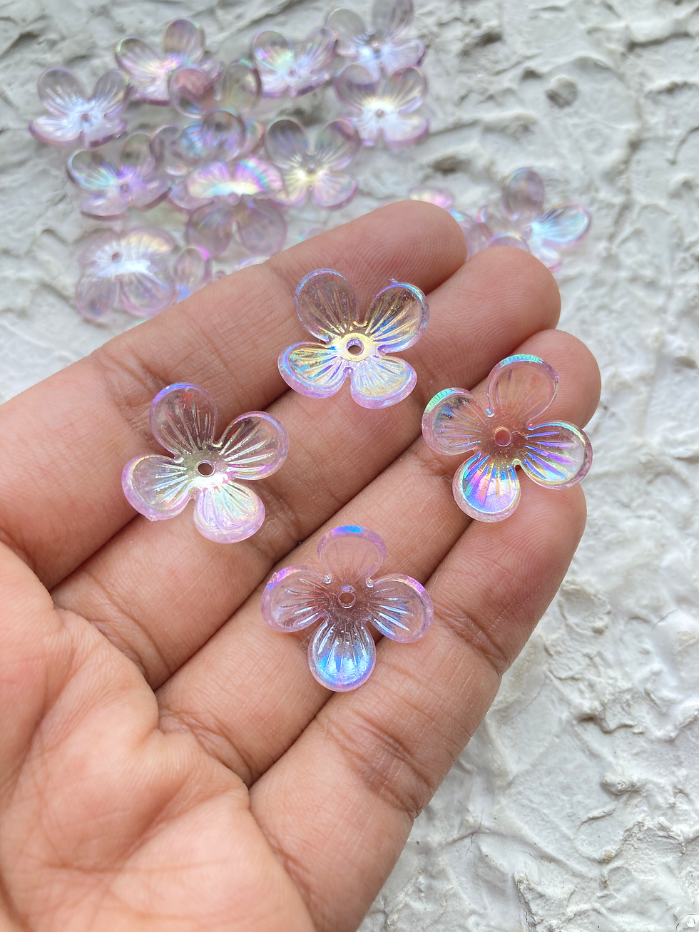 Thumbnail: Transparent acrylic flower bead caps