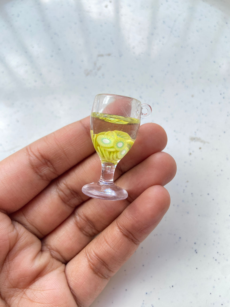 Thumbnail: 37*22.5*19mm, resin fruit juice glass charm