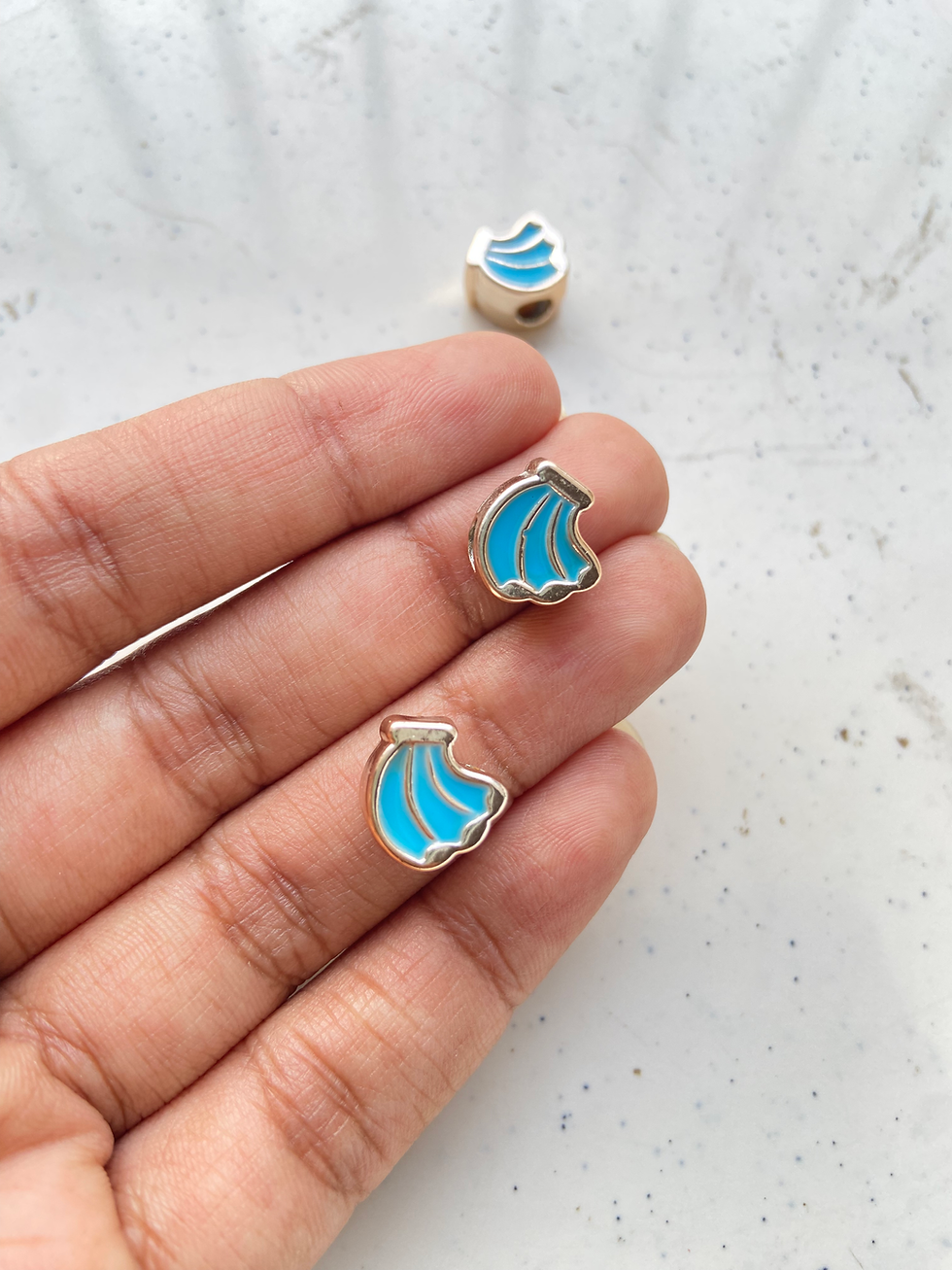 Thumbnail: Cherry/banana acrylic enamel bead, side drilled